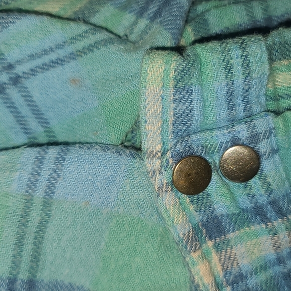 Spell designs lost highway flannel shirt turquoise buttondown S teal flannelette - Picture 14 of 16